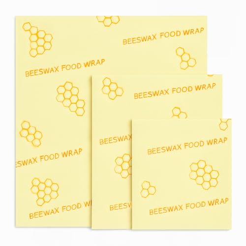 Natural Line Bienenwachstücher Set 3-teilig, Baumwolle mit Bienenwachs, wiederverwendbar, Frischhalten von Lebensmitteln, Größen S M L, abwaschbar, plastikfrei