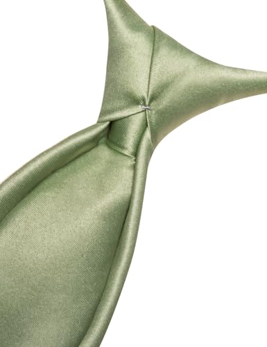 Image of Barry.Wang Boys Ties Pre-Tied Satin Solid Color Kids Tie Pocket Square Set Adjustable Formal Necktie Graduation School