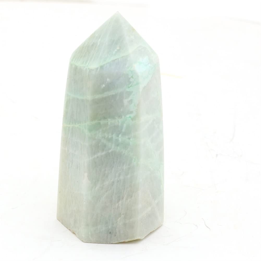 Obelisco de piedra preciosa luz de luna verde, mineral de alta calidad