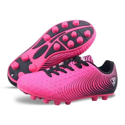 Image of Vizari Stealth Firm Ground Soccer Cleats - Lightweight, Sturdy, Comfortable for Kids and Youth - Excellent Traction, Cushioned Heel, Anti-Stretch Lining - Ideal for Boys and Girls
