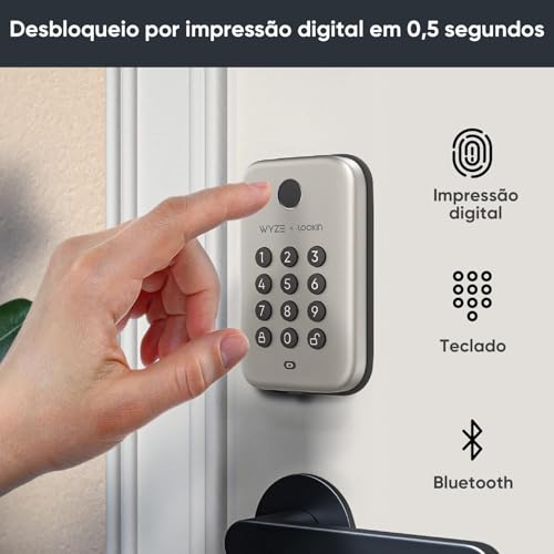Wyze Auto-Lock Bolt, Fingerprint Unlock with Keypad, Electronic Entry Door Smart Deadbolt Lock, IPX5 Weatherproof, Easy  - Additional View