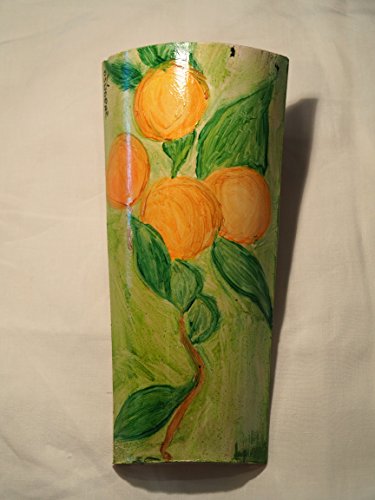 D'OSBORNE - Teja pequeña pintada a mano - Limones con fondo beige/verde
