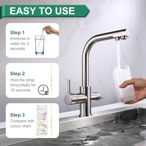 TESPERT Water Tester Drinking Water 125x - 16-in-1 Water Test Strips for Drinking Water Quick Test - Easy Checking of Water Quality - Water Test Strips with Hardness, Lead, Iron, Copper