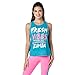 Zumba Activewear Backless Top Deportivo Dance Fitness Camisetas de Entrenamiento Tank Tops, Poppin' Blue, Small Womens
