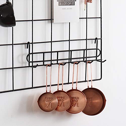 Friade Black Grid Hooks Rack For Wall Grid Panel,Hanging Hooks For Wall Grid Storage And Display，Size 10.7”X 2.8”X1.8 ”，2 Pack #TOP4