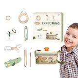Kit Explorer para exteriores, kit de naturaleza para niños, equipo de explorador de patio trasero, kit educativo de captura de naturaleza, equipo de explorador de patio trasero con red de mariposas y