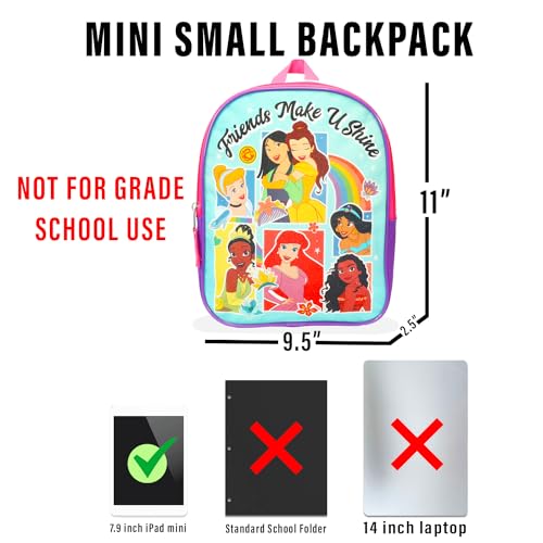 Disney Mini mochila princesa para crianças pequenas – Pacote de 28 cm Disney Princess Mochila com Ar