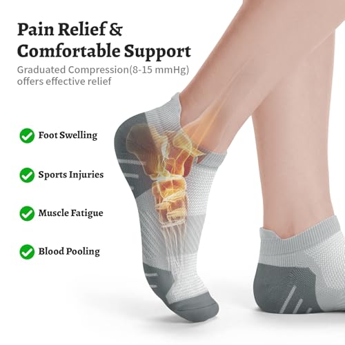 Image of 6 Pairs Compression Socks for Women Ankle Running Socks With Arch Support | Athletic Womens Socks with Heel Tab, Lightweight Cushioned & Breathable for Walking, Running, Workout, Travel, Everyday Wear