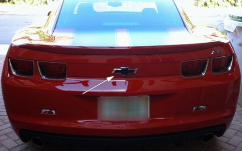 Rear Bowtie Emblem Overlay Decal - Fits 2010-2013 Camaro Ls, Lt, Rs, Ss - (Color: Gloss Black) #TOP3
