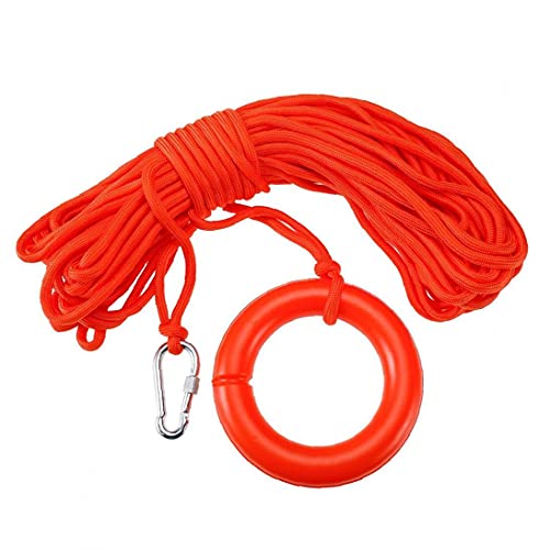 Cuerda De Salvamento De Agua, Cuerda Multifunci�n con Anillo De Bloqueo Cuerda Flotante Vida De Emergencia para El Barco Camping Ayuda De Emergencia Al Aire Libre 30m Naranja