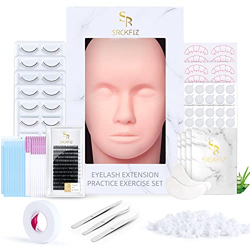 SRCKFIZ Eyelash Extension Kit with Mannequin Head Practice Lashes Exercise Set Lash Extensions Supplies Profesional DIY Eye Lash extension Kit Binngers Training Lash Tweezers Set Individual Lashes Kit SRCKFIZ Eyelash Extension Kit with Mannequin Head Practice Lashes Exercise Set Lash Extensions Supplies Profesional DIY Eye Lash extension Kit Binngers Training Lash Tweezers Set Individual Lashes Kit