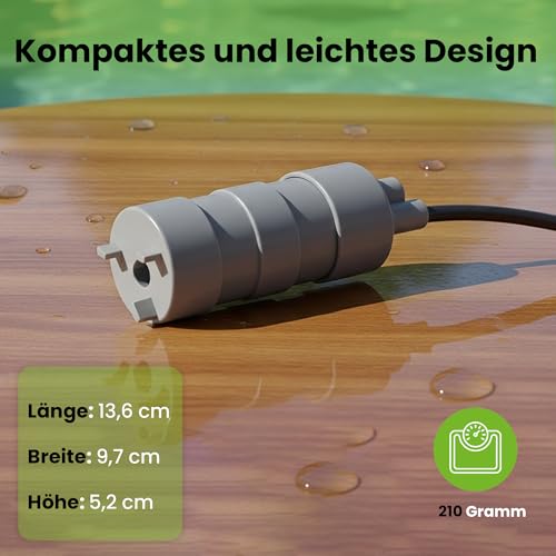 Offgridtec 12V Tauchpumpe, 10 L/min Fördermenge, 0,5 Bar Druck, 5 m Pumphöhe, IP68, geräuscharme 14,5W Pumpe mit 1,5 m Kabel, Wasser/Diesel/Alkoholtransfer, Camping/Wohnmobil/Marine & Off-Grid-Einsatz