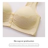 SDERG Front Fastening Bras for Women UK Elderly, Plus Size Ladies Bras Full Coverage Non Wired Comfortable Soft Daisy Bras for Older Women UK Solid Color Front Fastening Bras UK Sale Black - Image 6