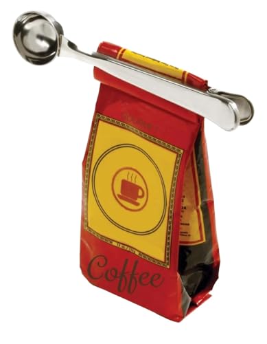 Consejos para Comprar Medidores de café para comprar hoy. 46 1 Cuchara medidora con Clip para bolsas multiusos 2 en 1 Medidor y Sujetador de Bolsas Cierre Seguro, Acero Inoxidable, ideal para alimentos secos (plateado)