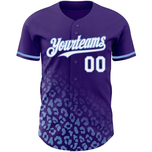 Camiseta de Béisbol Personalizada, Jersey Deportivo Estampado con Nombre y Número, Estilo Leopardo para Hombre, Mujer y Juventud miniatura 2