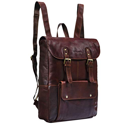 STILORD  Manila  Mochila Piel Vintage Mujer y Hombre Bolso Mano para portátil 15 6 Pulgadas