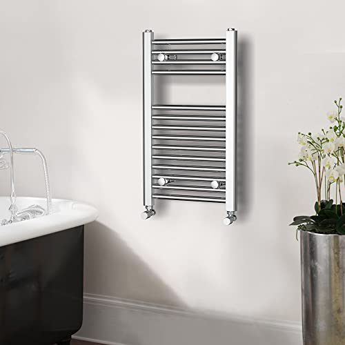 NRG Straight Heated Towel Rail Radiator for Bathroom Wall Mounted Central Heating Heater Dryer 700×400mm Chrome