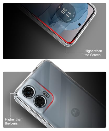 Image of WOW IMAGINE Crystal Clear Transparent Back Case Cover for Motorola Moto G24 Power 5G | Full Device & Camera Protection Shockproof TPU Silicone Back Cover Case - Transparent