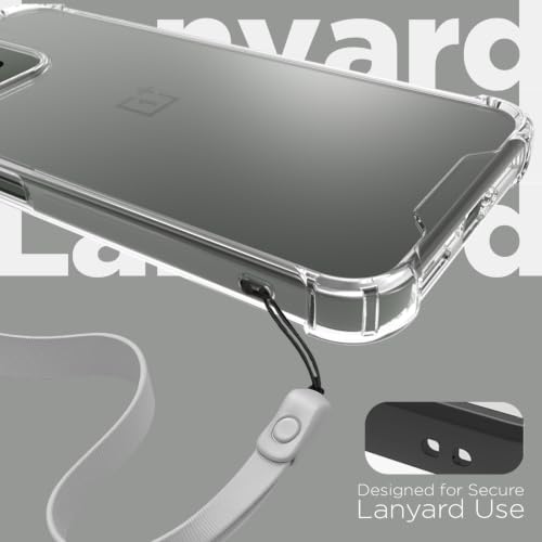 Image of RIGGEAR Shockproof Clear Hybrid Airbag Armor Back Cover Case Compatible with OnePlus N6 5G (Transparent PC and TPU Bumper)