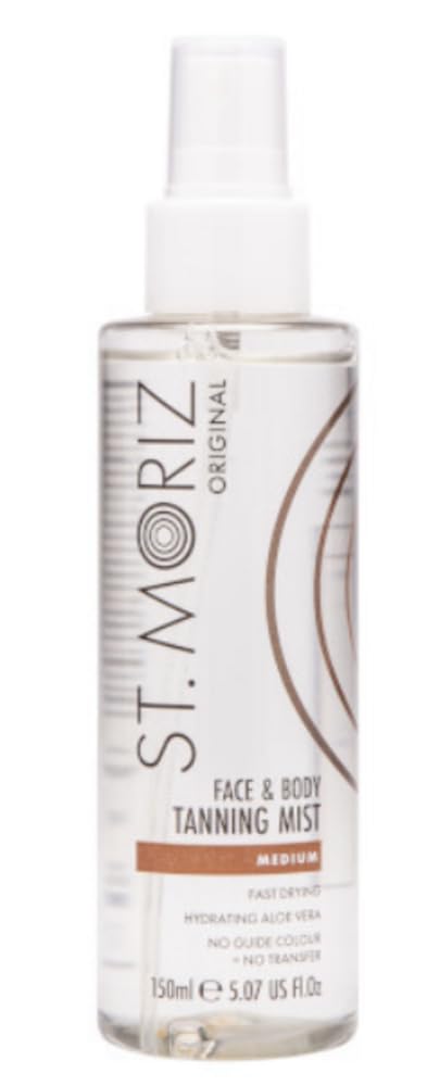 St. Moriz Face & Body Tanning Mist 150ml - Instant, Streak-Free, Natural Glow, Clear, 150 ml (Pack of 1)