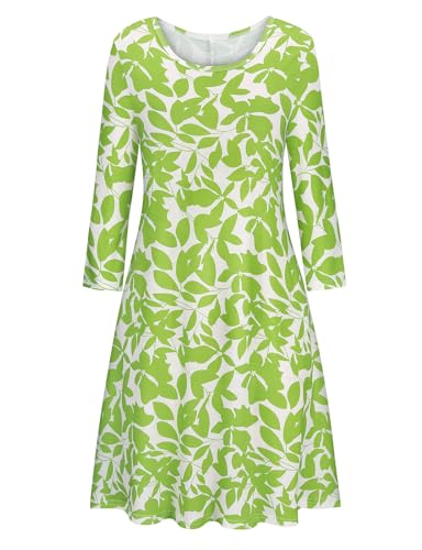 Image of Tanst Sky Womens Casual Round Neck Plus Size Floral Tunic Shirt Dress with Pockets