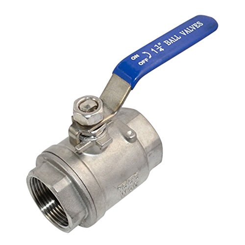 316 Stainless Steel Full Port Ball Valve with Blue Vinyl Handle WOG1000 (1-1/4