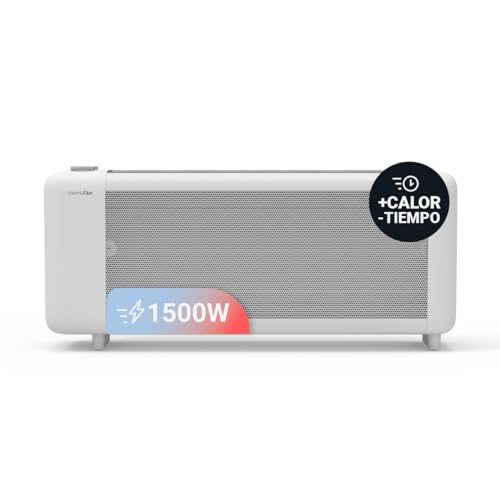 UNIVERSALBLUE | Calefactor Mica Bajo Consumo | Radiador Silencioso | Termostato Regulable | 1500W | Color Blanco | Rápido calenamiento | Sistema de Seguridad