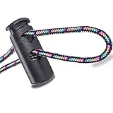 20 Pack Plastic Cord Locks, Paracord Spring Toggle Cord Stopper for Drawstring Backpack Clip Elastic Shoeslace Lock Sweatpant Hoodie Hats String Lock Replacement