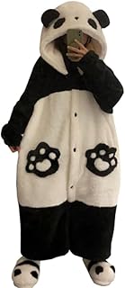 [ZHENGTU] レディース ガウン パジャマ ルームウェア オーバーオール 部屋着 ふわふわ パンダ ワンピース オールインワン 2WAY 動物パジャマ かわいい ゆったり 体型カバー