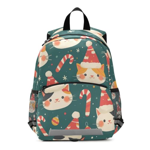 Sac à dos chat de Noël pour maternelle et tout-petit de 3 à 8 ans
