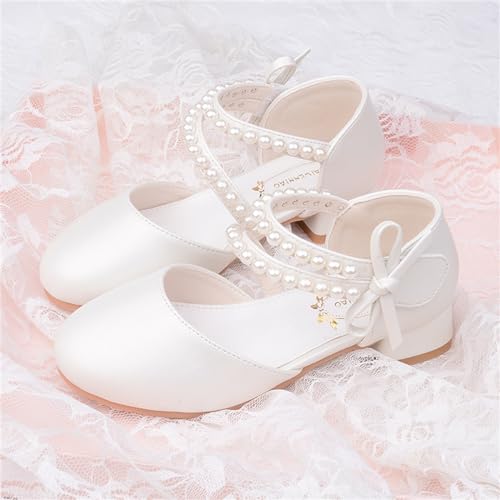 Girls Dress Shoes Mary Jane Flower Girl Low Heels Princess Shoes for Wedding Party 55443