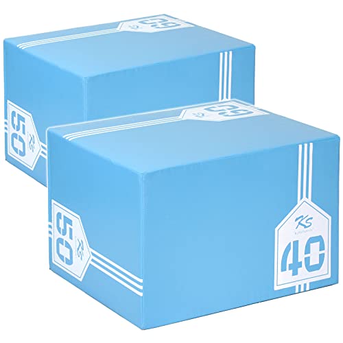 KaRaDaStyle プライオボックス ソフト ジャンプボックス プライオメトリクス ボックス ステップ台 エクササイズ 体幹 トレーニング 2個セット (アクアブルー)