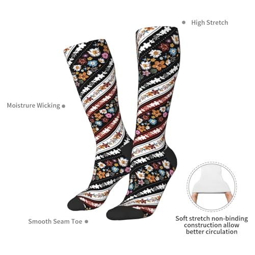 Image of Knee High Socks for Women Girls Fashion Women's Festival Stockings for Casual Running Work Travel