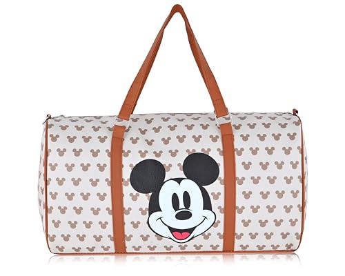 Disney Mickey Mouse Mouse Travel Bag, Duffle Bag, Overnight Bag, Weekender Bag | Mini 16 Inch Leather Classic Premium Travel Duffle Bag for Women, Men, Adults