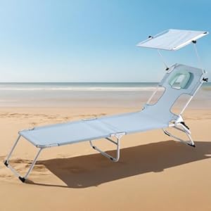 Generisch Hellblaue Faltbare Sonnenliege mit Gesichtsloch