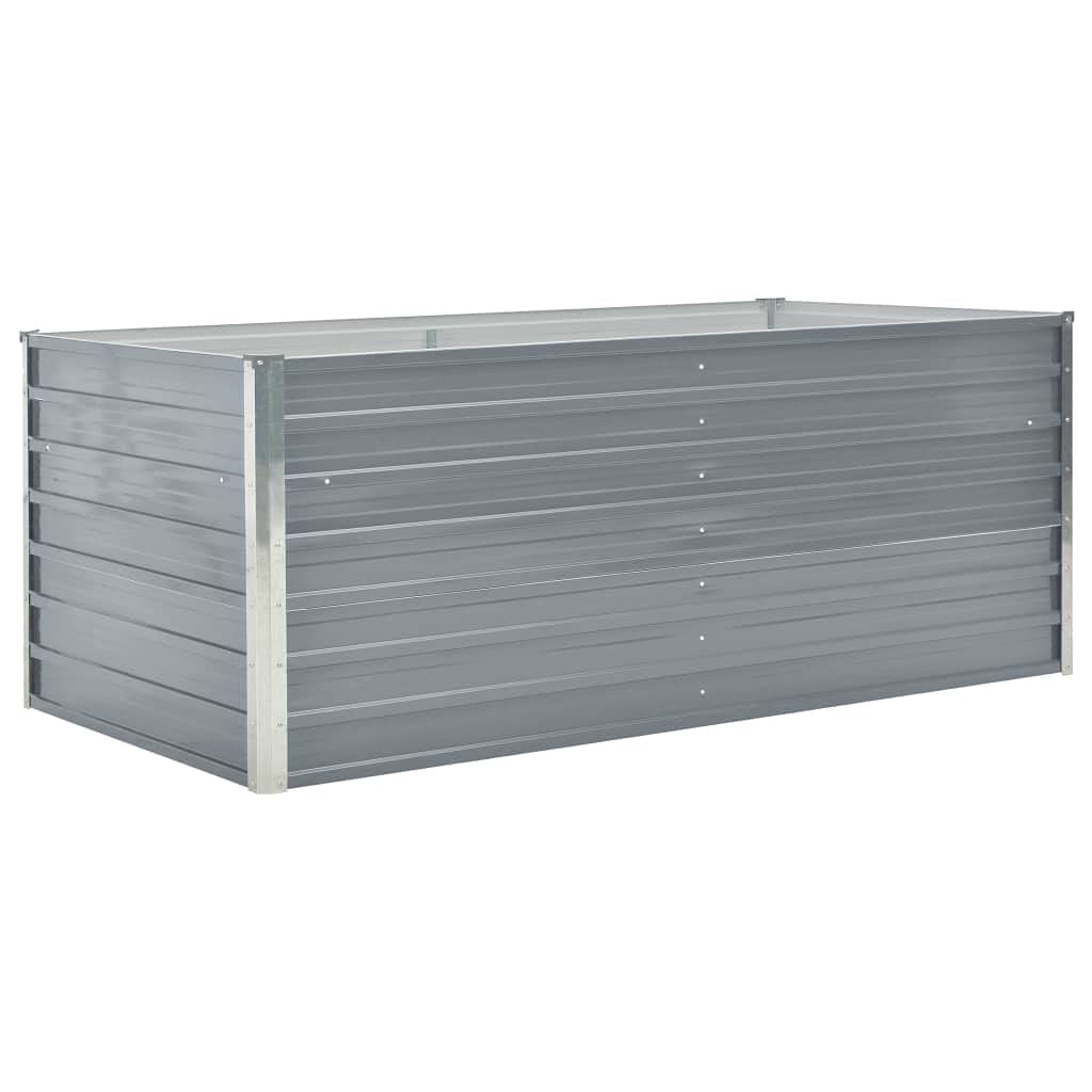 Homgoday Huerto Urbano Elevado de Acero Galvanizado - Macetero Grande con Estantes Internos y Seguridad de Bordes Plegados