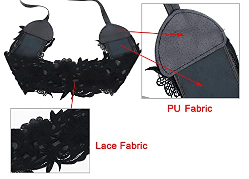 Lovful Womens Faux Leather Lace Wrap Around Obi Belt Waist Boho Band Wide Belts,Black #TOP4