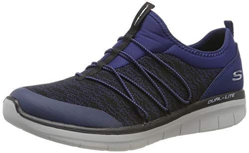 Skechers Synergy 2.0-Simply Chic, Zapatillas sin Cordones Mujer, Multicolor (NVY Black Knit Mesh/Durabuck/Multi Trim), 38 EU