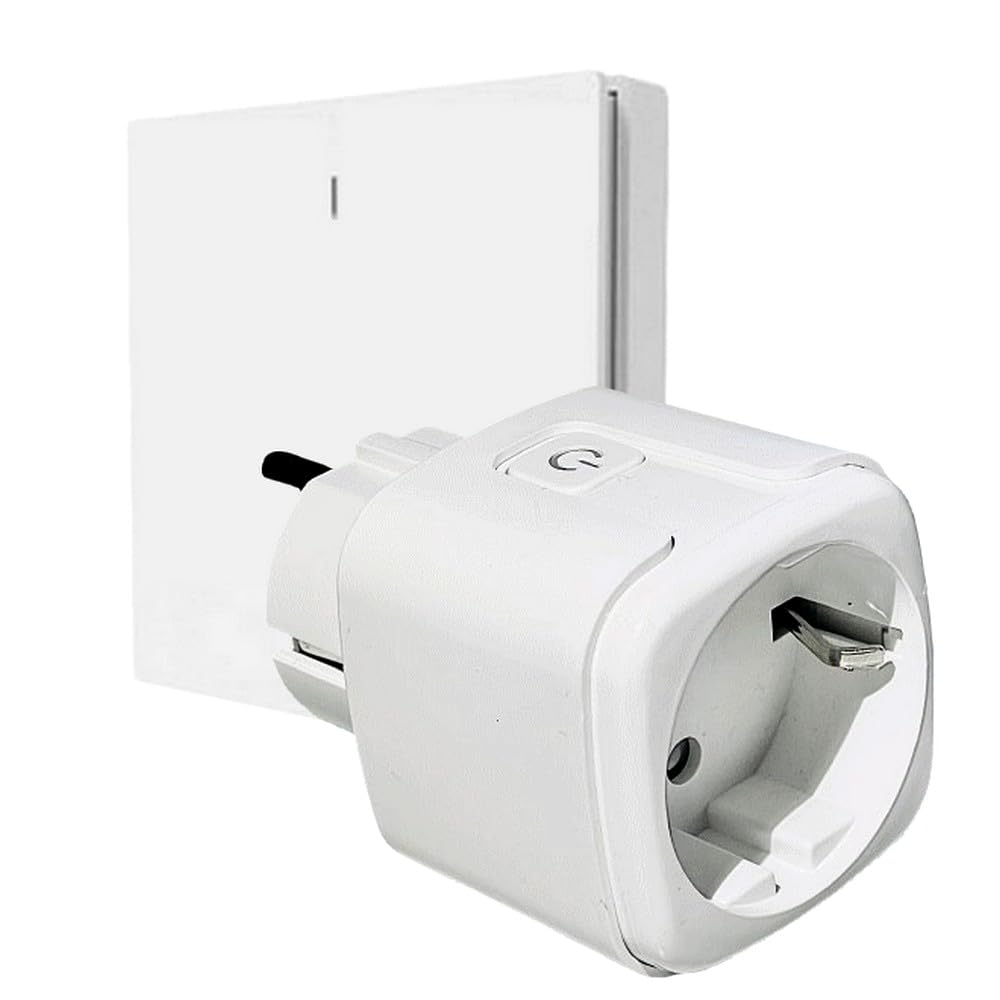DIW-Kinetik KS-2300 Kinetisches Funk-Schaltset mit Funksteckdose und Batterielosem Wandsender, 2300 W, 433 MHz, Kabelloser Schalter für Innenräume