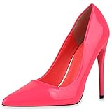 high heels party theme  SCARPE VITA Damen Spitze Pumps Stiletto High Heels Party Absatzschuhe Lack Neon Schuhe Modische Absatzschuhe 186279 Neon Pink 38