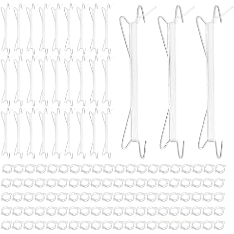 130Pcs Tomato Hooks with String,Plant Support Clips,Tomato Support Hook for Climbing Plants,Tomato Holder Hooks with 32.8ft Twine to Prevent Vegetable Fruit from Pinching or Falling Off Cover