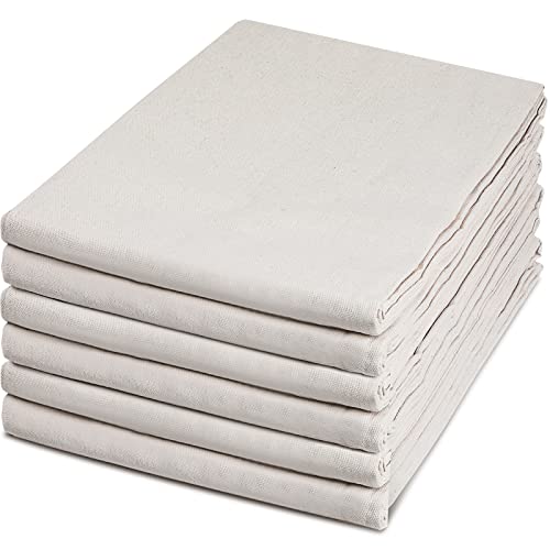 6 Stück Leinwand Tropfen-Tuch zum Bemalen 1,8 x 2,9 m, Allzweck-Doppelnähte, dicke Leinwand Plane für Boden, Möbel Farbschutz Zubehör für Malervorhänge Blatt Zuhause Cover