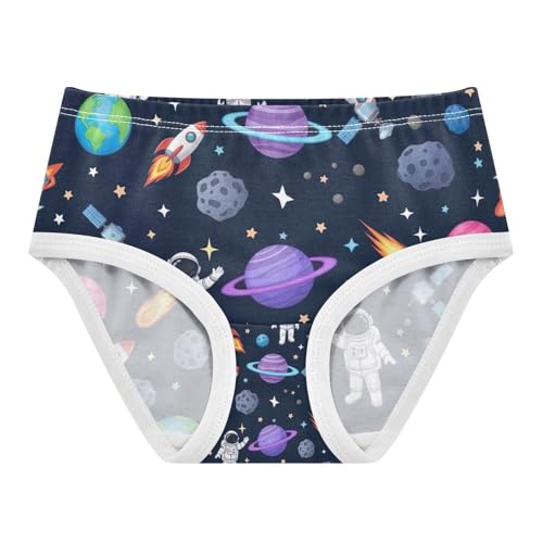 Astronauts Girls Underwear, Toddler Girl Briefs, Cotton Underwear Girls, 2–8 Years