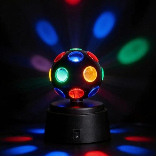 Image of LED Disco Ball - Rotating Party Light, Flashing Lamp with Colorful Decor, Mini Ball Light, Tabletop Lamps, Fun Ambient Lighting for Wedding Christmas Halloween Home Bar Karaoke Indoor Outdoor
