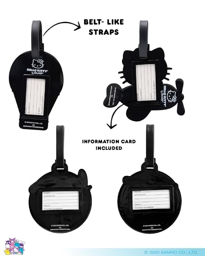 Hello Kitty Luggage Tag for Suitcases 4-Pack Official License, Cute Luggage Tags, Sanrio Gifts for Travel4