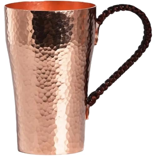 Taza de cobre martillada para agua y café helado de estilo vintage 2