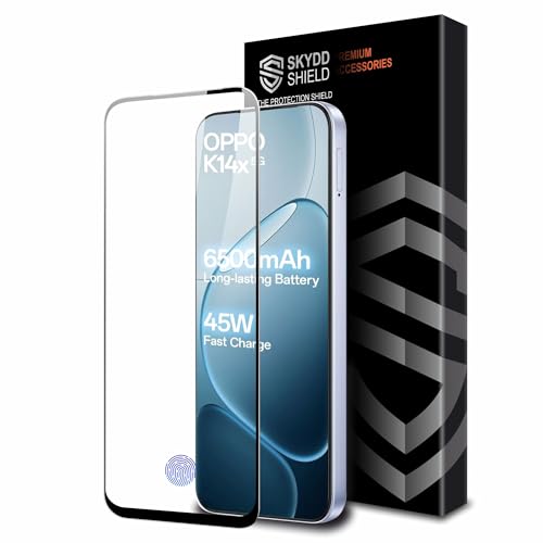 Image of Military-Grade Gorilla Tempered Glass For Oppo K14X and Oppo K14 (6.75 Inch) With Installation Kit | Edge to Edge Coverage | Black