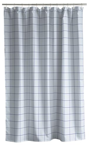 Södahl Vista Duschvorhang 180x200 cm, Duschvorhang Hochwertig aus 50prozent GRS-zertifiziertes recyceltes Polyester, Bad Vorhang, Wasserabweisend, Anti Schimmel, Waschbar, Linen Blue (Blau)
