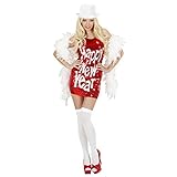 pailletten kleider midi Farbe: Rot/Weiß Widmann 94522 Erwachsenenkostüm Pailettenkleid Happy New Year, womens, M