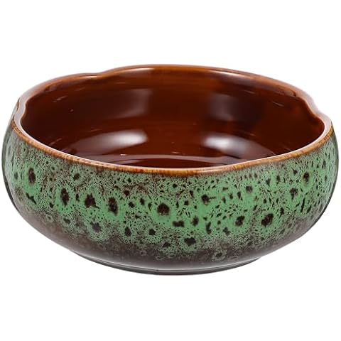 Happyyami Hydroponic Water Planter Pot Ceramic Succulent Bonsai Pot Water Lily Narcissus Planting Bowl Flowerpot Container Garden Decoration (Style b) Cover